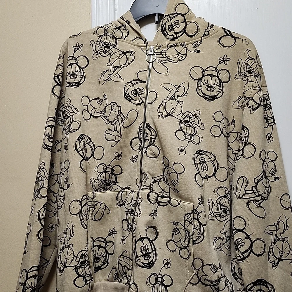 Disney Tan Mickey Mouse Hoodie Jacket - Picture 1 of 3